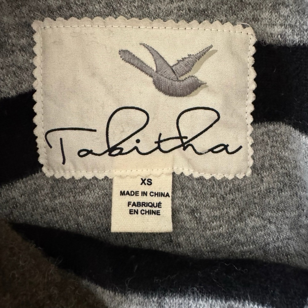 Tabitha Wool Blend Striped Poncho Cape XS Lagenlook Draped Boho Cozy Chic Layers - Picture 6 of 11